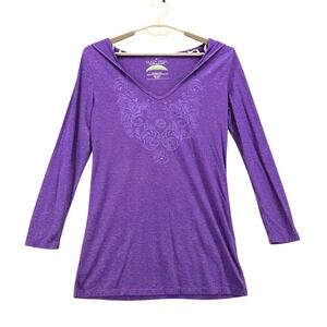 Earth Yoga Hooded Shirt Purple XXL